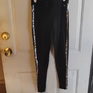 Victoria's Secret Black Leggings with Silver Accents
